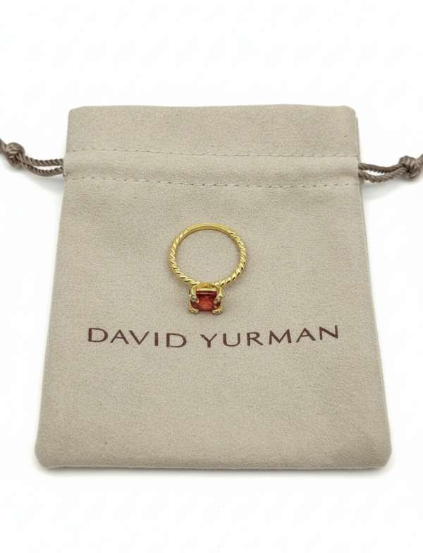 Gold Garnet Twisted Ring